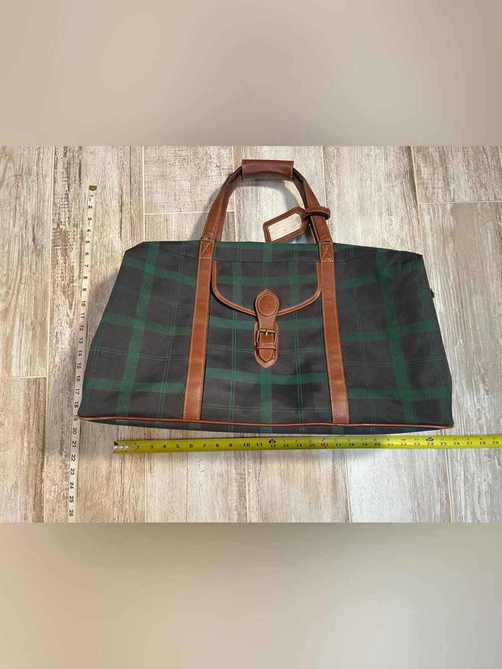 Vintage POLO Ralph Lauren Tartan Plaid Large Duffle Bag Unisex